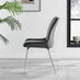 2x Nora Dark Grey Velvet Dining Chairs Silver Legs