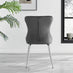 2x Nora Dark Grey Velvet Dining Chairs Silver Legs