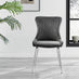 2x Nora Dark Grey Velvet Dining Chairs Silver Legs