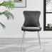 2x Nora Dark Grey Velvet Dining Chairs Silver Legs