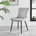2x Nora Light Grey Velvet Dining Chairs Black Legs
