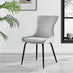 2x Nora Light Grey Velvet Dining Chairs Black Legs