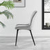 2x Nora Light Grey Velvet Dining Chairs Black Legs