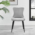2x Nora Light Grey Velvet Dining Chairs Black Legs