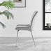 2x Nora Light Grey Velvet Dining Chairs Silver Legs