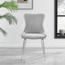 2x Nora Light Grey Velvet Dining Chairs Silver Legs