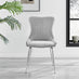 2x Nora Light Grey Velvet Dining Chairs Silver Legs