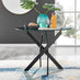Novara 100cm Round Black Leg Dining Table & 2 Blue Pesaro Black Leg Chairs