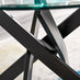 Novara Round Glass and Black Metal 4 Seater Dining Table