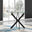 Novara Black Leg Round Glass Dining Table & 4 Grey Belgravia Black Leg Chairs