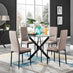 Novara Black Leg Round Glass Dining Table & 4 Cappuccino Milan Black Leg Chairs