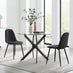Novara 100cm Round Black Leg Dining Table & 2 Black Corona Black Leg Chairs