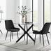 Novara 100cm Round Black Leg Dining Table & 2 Black Pesaro Black Leg Chairs