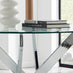 Novara Glass & Chrome Round Dining Table with 4 Cream Paloma Chairs