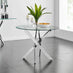 Novara Round Glass and Silver Metal 4 Seater Dining Table