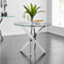 Novara Glass & Chrome Round Dining Table with 4 Cream Paloma Chairs