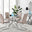 Novara Chrome Metal Round Glass Dining Table And 4 Cappuccino Beige Lorenzo Dining Chairs