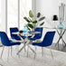 Novara 100cm Round Dining Table and 4 Navy Pesaro Silver Leg Chairs