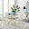 Novara Gold Metal Round Glass Dining Table And 4 White Corona Gold Dining Chairs