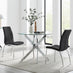 Novara 100cm Round Dining Table & 2 Black Isco Chairs