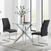 Novara Round Dining Table And 2 Black Lorenzo Chairs Set