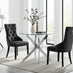 Novara 100cm Round  Dining Table and 2 Black Belgravia Black Leg Chairs
