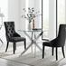 Novara 100cm Round  Dining Table and 2 Black Belgravia Black Leg Chairs