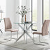 Novara Round Dining Table And 2 Cappuccino Lorenzo Chairs Set