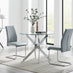 Novara 100cm Round Dining Table & 2 New Grey Lorenzo Chairs