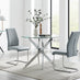 Novara 100cm Round Dining Table & 2 New Grey Lorenzo Chairs
