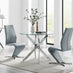 Novara 100cm Round Dining Table & 2 Elephant Grey Willow Chairs