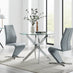 Novara 100cm Round Dining Table & 2 Elephant Grey Willow Chairs