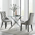 Novara 100cm Round  Dining Table and 2 Grey Belgravia Black Leg Chairs