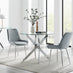 Novara 100cm Round  Dining Table and 2 Grey Pesaro Silver Leg Chairs