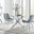 Novara 100cm Round  Dining Table and 2 Grey Pesaro Silver Leg Chairs