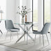 Novara 100cm Round  Dining Table and 2 Grey Pesaro Silver Leg Chairs