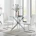 Novara Round Dining Table And 2 White Lorenzo Chairs Set