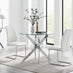 Novara Round Dining Table And 2 White Lorenzo Chairs Set