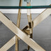 Novara 100cm Gold Round Dining Table and 4 Green Pesaro Gold Leg Chairs