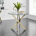 Novara Round Glass and Gold Metal 4 Seater Dining Table