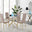 Novara 100cm Gold Round Dining Table and 4 Cappuccino Gold Leg Milan Chairs