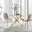 Novara 100cm Round Gold Leg Dining Table & 2 Cappuccino Corona Gold Chairs