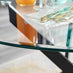 Novara Black Leg 120cm Round Glass Dining Table & 6 Grey Pesaro Black Leg Chairs