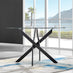 Novara Black Leg 120cm Round Glass Dining Table & 6 Black Milan Black Leg Chairs