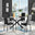 Novara Black Leg 120cm Round Glass Dining Table & 4 Black Milan Black Leg Chairs