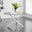 Novara Round Glass and Silver Metal 6 Seater Dining Table