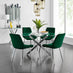 Novara 120cm Round Dining Table and 4 Green Pesaro Silver Leg Chairs