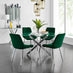 Novara 120cm Round Dining Table and 4 Green Pesaro Silver Leg Chairs