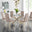 Novara 120cm Gold Round Dining Table and 6 Cappuccino Gold Leg Milan Chairs