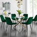 Novara 120cm Gold Round Dining Table and 6 Green Pesaro Black Leg Chairs